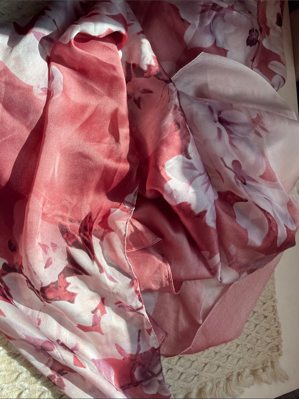 SILK OMBRÉ FLORAL SHAWL